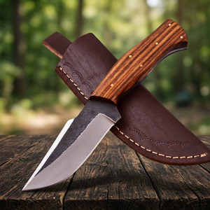 Couteau de chasse à lame fixe en acier 1095 forgé à la main, tranchant comme un rasoir, manche en bois de rose, couteau de survie moderne pour le camping, OEM - Product Image 5