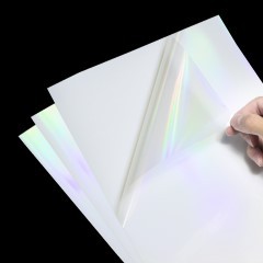 A3/A4 Glossy RC PET trong suốt cầu vồng holography Vinyl Sticker Giấy không thấm nước PE Acrylic dính cho máy in phun mặt nạ - Product Image 3