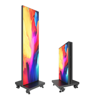 Affiche LED pliable P1.86 avec haut-parleur, écran publicitaire numérique ultra-fin portable pour le commerce de détail et l'éducation