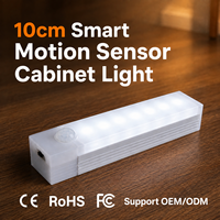 Lampu LED Kabinet Modern 6000K Daylight Matte PC Plastik Sensor Gerak Saklar Sentuh Dapat Diredupkan Pemasangan di Permukaan Pencahayaan Dapur