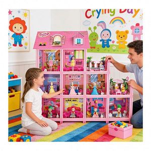 Grande maison de poupée pour enfants avec chambre, cuisine, salle de bain, meubles, jeu d'imitation, cadeau pour enfants - Product Image 2