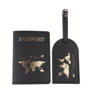 Luxury Slim Travel Passport Holder & Luggage Tag Set With <b>RFID</b> Blocking PU Leather <b>Wallet</b> Case <b>for</b> <b>Men</b> and Women Card Holders - Product Image 2
