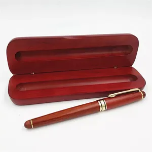 Popular Calligraphy Pen Wood Hand Made Writing Liquid Ink Converter Wooden Fountain Pen with Pen Box