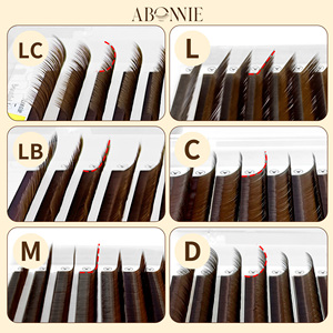 Abonnie Wholesale 003 Extensiones de Pestañas Marrones de Volumen C <span class=keywords><strong>D</strong></span> LJ LB LC LD Curl, Bandejas de Extensiones de Pestañas Marrones Sueltas de Fibra Mate Cachemira - Product Image 3