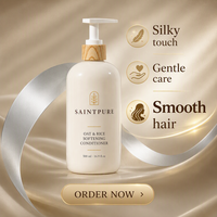 Après-shampoing 500ml pour cheveux secs et rêches, usage quotidien, sensation lisse, marque privée, formule personnalisée, vente en gros, OEM, ODM