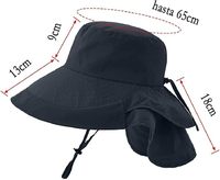 Chapeau de randonnée Boonie imperméable en nylon avec sangle de menton amovible, protection solaire UPF 50+, idéal pour le camping, la pêche, les voyages et la plage
