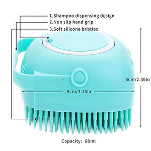 Pet Shower Brush, Silicone Pet <b>Bath</b> Brush, Shampoo Dispenser, Bathing and Massaging cat and <b>Dog</b> Brush with Soap Dispenser - Product Image 4