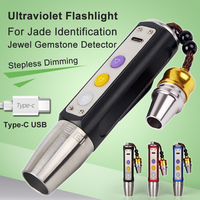 Lampe torche UV pour l'identification du jade, 365 nm 395 nm, 1000 lumens, rechargeable par USB, 3 LED, inspection de bijoux, détecteur de pierres précieuses