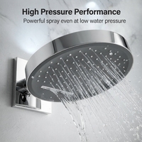 Ensemble de robinetterie de douche ronde en acier inoxydable 304, double fonction, mural, eau chaude et froide, système de douche de pluie pour salle de bain