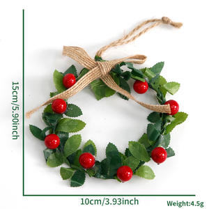Nouvelles décorations de Noël guirlande de cône de pin fruits rouges flocon de neige feuilles simulées bricolage pendentif pour la décoration d'arbre - Product Image 4