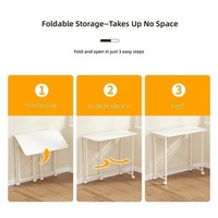 Mesa Plegable Multiusos, Escritorio para Computadora, Mesa de Comedor Móvil, Mesa de Estudio para el Hogar, Apartamentos de Alquiler, Mesa Plegable de Tablero de Densidad Media (MDF)