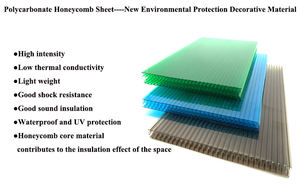 Matériau plastique de construction en <span class=keywords><strong>polycarbonate</strong></span> alvéolaire transparent de 8 mm 10 mm avec protection UV, feuille de <span class=keywords><strong>polycarbonate</strong></span> alvéolaire - Product Image 4