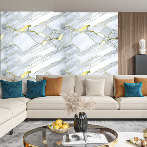STOCK <span class=keywords><strong>Papier</strong></span> <span class=keywords><strong>peint</strong></span> résistant à l'huile pour les dessus de <span class=keywords><strong>cuisine</strong></span> Autocollants Panneaux de carreaux de porcelaine Lignes dorées Restaurant Stickers muraux Carreaux de porcelaine - Product Image 4