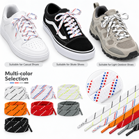 Lacets personnalisés épais tissés à motif Dash, sélection multicolore, pour chaussures de skate décontractées, style urbain, OEM Mingjia