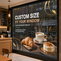 Écran LED transparent sur mesure pour la publicité sur les vitrines des cafés