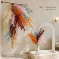 Vente en gros QYY-579 Effet Neige Grandes Feuilles de Bambou Artificielles Semi-faites à la Main en Plastique pour Arrangements de Mariage Extérieurs