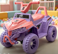 Quad électrique multicolore pour enfants, tout-terrain, avec roues larges et design anti-retournement, idéal comme cadeau surprise pour les enfants d'âge préscolaire