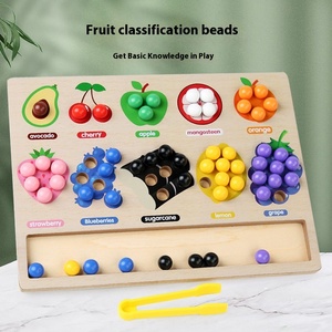 Montessori Wooden Fun Fruit Classification Matching <b>Beads</b> <b>Set</b> Other Educational Toys Baby's Color Cognitive Hand Action Games - Product Image 5