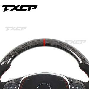 Convient pour <span class=keywords><strong>Mercedes</strong></span> benz W204 Classe C C350 C300 C280 C63 E63 G63 S63 G65 GT63 GTS GLA GLB GLC W222 W220 Volant en fibre de carbone - Product Image 2