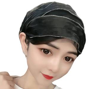 YASEEN Muslim Solid Color Headscarf for Women, African Pleated Bow Headscarf, Headwrap, Hat, <b>Scarf</b>, Headwear, Breathable, - Product Image 2
