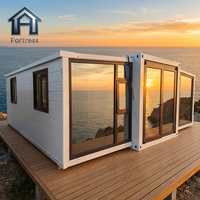 Conteneur de logement préfabriqué extensible de 20 pieds, 2 chambres, structure en acier pliable, étanche, modulaire, installation facile, maison conteneur