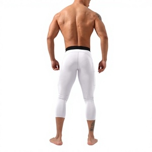 Nouveau Legging Capri Tendance pour Homme, Uni, à Taille Élastique Ajustable, Longueur Mollet, Séchage Rapide, pour l'Entraînement - Product Image 2