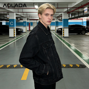 Nuova Giacca in Denim Personalizzata per Uomo e <span class=keywords><strong>Donna</strong></span>, Stile <span class=keywords><strong>Vintage</strong></span> Lavato, Unisex, Casual, Streetwear, con Tasche - Product Image 4