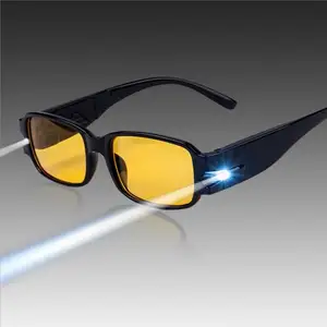New Magnifying Reading Glasses with Light Power Zoom Reader Clear Glasses  Unisex Ultralight Night Vision Eyeglass Illumination