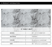 Tapis de table Ensembles de table de salle à manger pour napperons en tissu classique Impression Tapis de cuisine et tampons Support rectangulaire toutes saisons en PVC