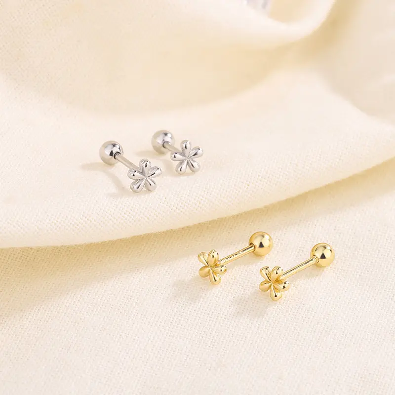 Orecchini a bottone con Mini fiore floreale placcato oro moda per accessori gioielli forati da donna regalo