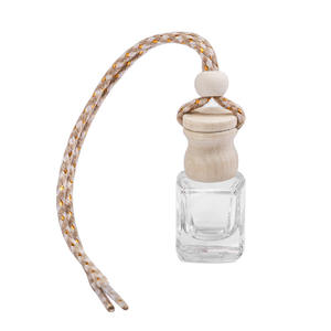 Diffuseurs de parfum pour voiture personnalisés, flacons vides rectangulaires de 10 ml avec bouchons en bois - Product Image 6