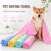 Serviette pour animaux de compagnie imprimée en PVA, douce et absorbante pour chiens et chats. Multicolores, motifs personnalisés, couleurs et emballages