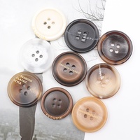 Kancing Baju Resin Plastik Custom Empat Lubang Warna Kopi Bulat untuk Jas Wanita, Jaket Windbreaker, Celana Pria, Aksesoris