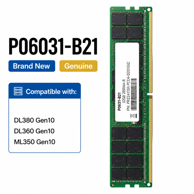 P06031-B21 16GB DDR4-3200 RDIMM ECC Server Memory for ProLiant Gen10 Registered Smart Memory Kit Server ram