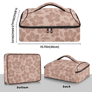 Sac isotherme réutilisable pour pique-nique et randonnée, avec fermeture éclair imperméable, motif fleur de hau hawaïenne personnalisée, pour hommes adultes - Product Image 3