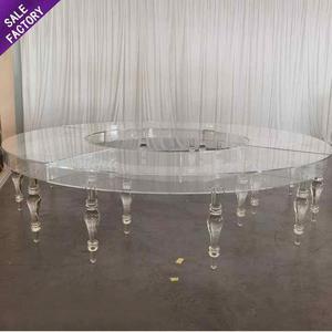 Customized Crystal <b>Clear</b> Transparent Rectangle <b>Clear</b> Acrylic Ghost Transparent Banquet Serpentine Table - Product Image 4