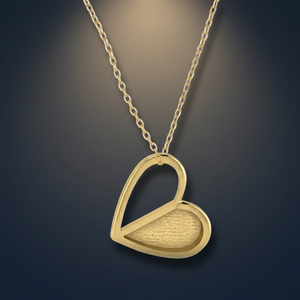 Colgante de Plata de Ley 925 Bañado en Oro con Corazón Abierto Asimétrico de Resina, Base en Blanco para Engaste DIY, Fornituras de Joyería para Recuerdos - Product Image 4