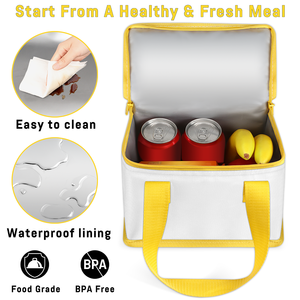Sac Isotherme Portable pour Pique-nique d'Été en Tissu Oxford avec Fermeture Éclair, Motif <span class=keywords><strong>Hawaïen</strong></span> Poke Bowl Musubi, Personnalisable, pour 6 Boîtes, Idéal pour l'École des Enfants - Product Image 5