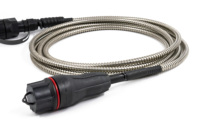 Câble optique blindé extérieur noir 2 fibres SM 4,8 mm de diamètre 9/125 µm G657A2 LSZH avec connecteur Fullax Duplex LC/UPC IP67