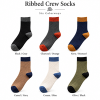 Chaussettes décontractées en coton pour femmes, style rétro, à bout contrastant et talon, respirantes, tricotées à rayures verticales, vente en gros