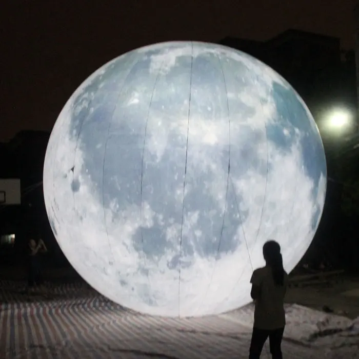 큰 다채로운 Led 점화 행성 사건을 위한 팽창식 달 공 지구 거대한 달 풍선
