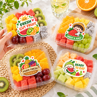 Op maat gemaakte fruit-etiketten, waterdichte klevende voedseletiketten op rol, biologische producten verpakking, barcode QR-code vinyl stickers