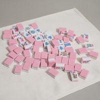 Meilleures ventes : Ensemble de mahjong américain personnalisé en mélamine blanc et rose, 166 cartes, luxe élégant, table de jeu, divertissement pour adultes