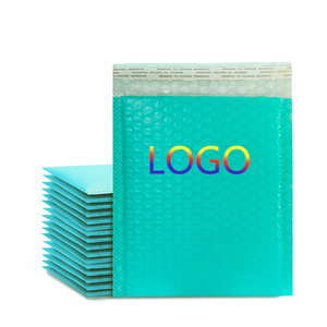 Bolsa de Burbujas de Polietileno Coextruido, 13x18+4CM, Gruesa, para Cosméticos, Joyería, CD, Sobres, Envíos, con Logotipo Personalizado, Color Turquesa - Product Image 1