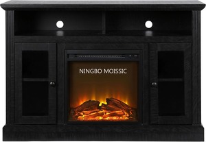 Soporte de TV de 50 pulgadas con chimenea eléctrica Consola multimedia con calentador para sala de estar Negro - Product Image 5