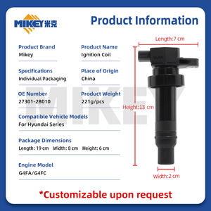 Bobine d'allumage MIKEYA 273012B010 pour <span class=keywords><strong>Hyundai</strong></span> Verna Elantra Langdong I30 Ix20 <span class=keywords><strong>Accent</strong></span> Elantra GT Pièces automobiles G4FA G4FC - Product Image 3