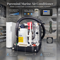 Système HVAC marin refroidi par eau Puremind 220V 50/60Hz R410A, conception compacte à profil bas pour bateaux et yachts, commande de vente en gros