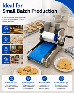 Compact Hand Operated Cookie Forming <b>Machine</b> Manual <b>Biscuit</b> Pattern Roller <b>Machine</b> for Small Batch Production - Product Image 4