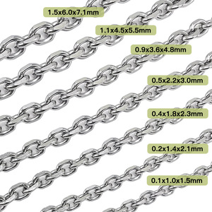 Stainless Steel Chain 0.1x1.0x1.5mm To 1.5x6.0x7.1mm Flat Beveled For Bags Fashion Trimming <b>Decorative</b> <b>Edge</b> - Product Image 1