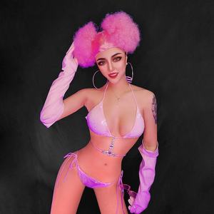Costume de danse sexy pour DJ hip-hop, idéal pour les spectacles promotionnels - en soie/coton, pour femmes, pour les soirées en club, les spectacles Gogo, les groupes et les tournées. - Product Image 3